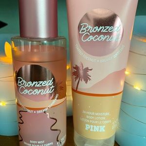 VS Pink Bronzed Coconut body spray and body cream